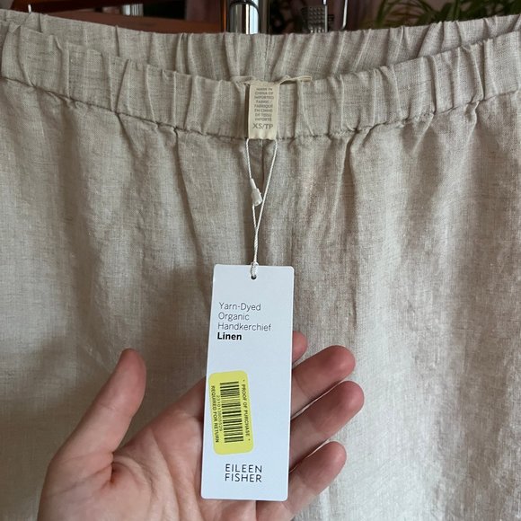 New Eileen Fisher Yarn Dyed Handkerchief Linen Pants - Picture 2 of 4